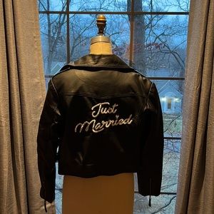 Just Married Black Leather Jacket